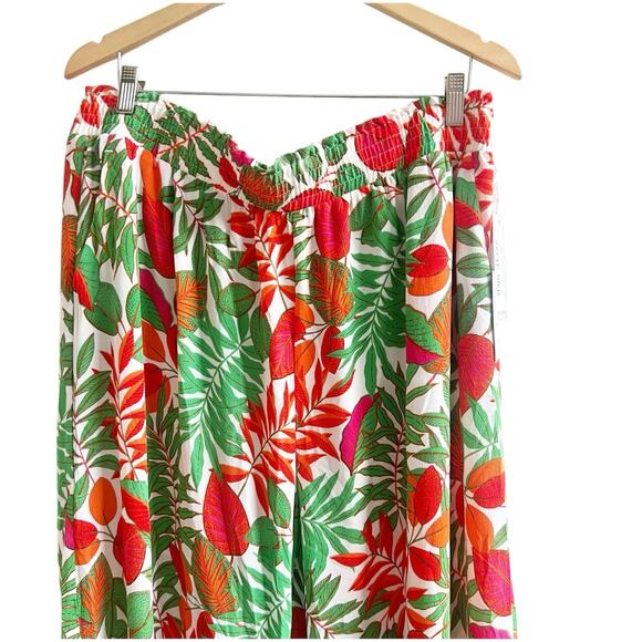Rose & Olive Crepe Pants Cropped Plus Size Size 3X Tropical Print Lightweight - Picture 4 of 6
